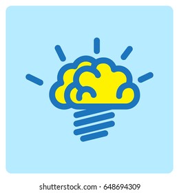 Flat color brain icon

