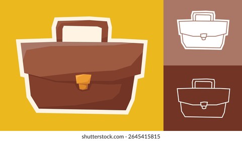 Conjunto de adesivos de porta-arquivos de cor plana com estilo de recorte