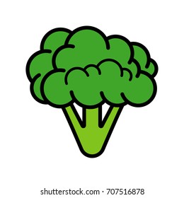 flat color broccoli icon