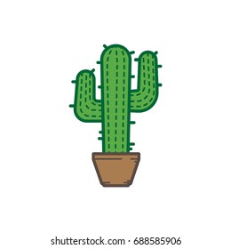 Flat color cactus icon