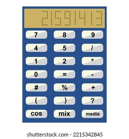 flat color calculator cartoon vector