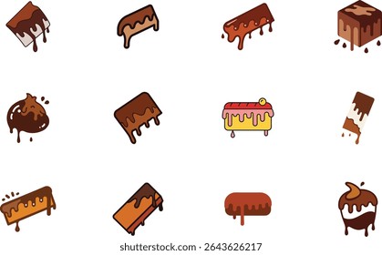 flat color Chocolate Bar vector art illustration.