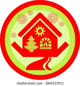 Flat color Christmas icon for web and applications
