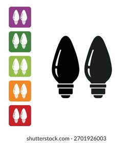 Flat Color Circle Christmas Lights Icons – Festive Button Design for Holiday Season
