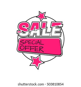 Flat color circle design big sale stickers. Vector illustrations for online shopping, product promotions, website and mobile website badges, ads, print material.