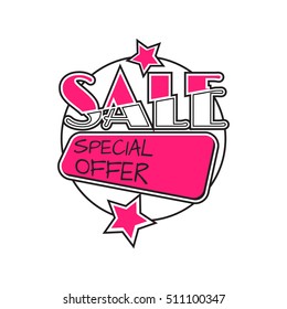 Flat color circle design big sale stickers. Vector illustrations for online shopping, product promotions, website and mobile website badges, ads, print material.