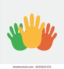 flat color clay hands design