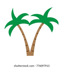 Flat color coconut tree icon