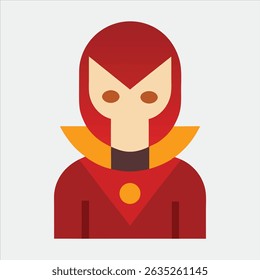 flat color color-mask and costume design