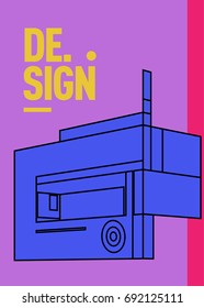 Flat color covers set. Colorful geometric shapes with typography poster design template. Trendy design and colorful summer theme. 