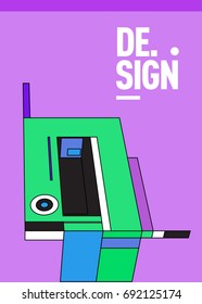 Flat color covers set. Colorful geometric shapes with typography poster design template. Trendy design and colorful summer theme. 