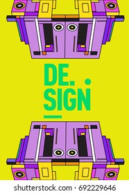 Flat color covers set. Colorful geometric shapes with typography poster design template. Trendy design and colorful summer theme. 