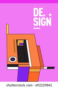 Flat color covers set. Colorful geometric shapes with typography poster design template. Trendy design and colorful summer theme. 