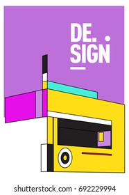 Flat color covers set. Colorful geometric shapes with typography poster design template. Trendy design and colorful summer theme. 