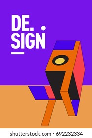 Flat color covers set. Colorful geometric shapes with typography poster design template. Trendy design and colorful summer theme. 