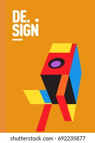 Flat color covers set. Colorful geometric shapes with typography poster design template. Trendy design and colorful summer theme. 

