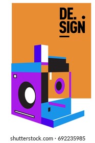 Flat color covers set. Colorful geometric shapes with typography poster design template. Trendy design and colorful summer theme. 
