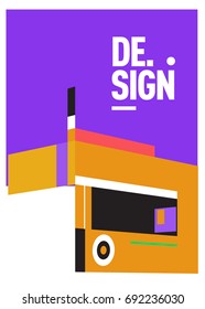 Flat color covers set. Colorful geometric shapes with typography poster design template. Trendy design and colorful summer theme. 
