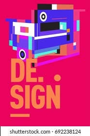 Flat color covers set. Colorful geometric shapes with typography poster design template. Trendy design and colorful summer theme. 
