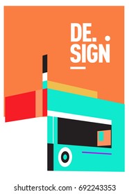 Flat color covers set. Colorful geometric shapes with typography poster design template. Trendy design and colorful summer theme. 