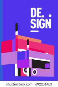 Flat color covers set. Colorful geometric shapes with typography poster design template. Trendy design and colorful summer theme. 