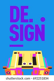 Flat color covers set. Colorful geometric shapes with typography poster design template. Trendy design and colorful summer theme. 