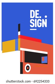 Flat color covers set. Colorful geometric shapes with typography poster design template. Trendy design and colorful summer theme. 