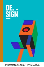 Flat color covers set. Colorful geometric shapes with typography poster design template. Trendy design and colorful summer theme. 