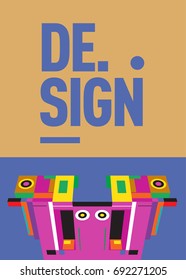 Flat color covers set. Colorful geometric shapes with typography poster design template. Trendy design and colorful summer theme. 