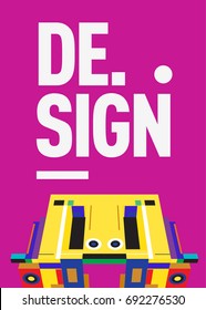 Flat color covers set. Colorful geometric shapes with typography poster design template. Trendy design and colorful summer theme. 