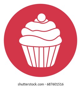 flat color cupcake icon