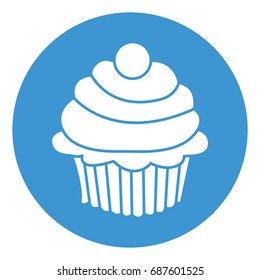 flat color cupcake icon