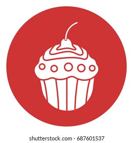 flat color cupcake icon