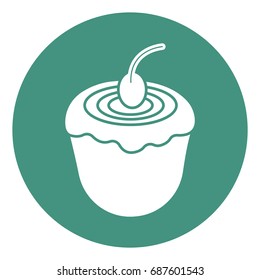 flat color cupcake icon