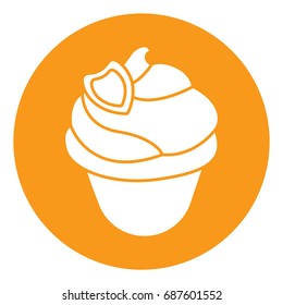 flat color cupcake icon