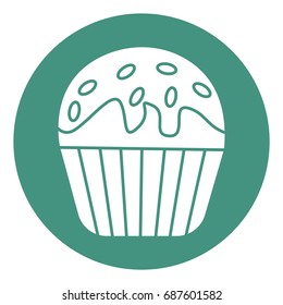 flat color cupcake icon