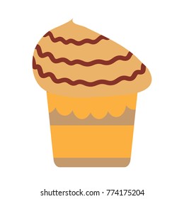Flat color cupcake icon