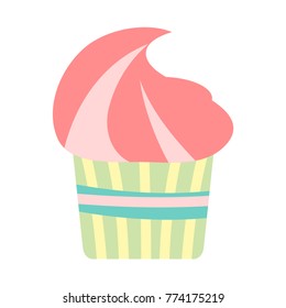 Flat color cupcake icon