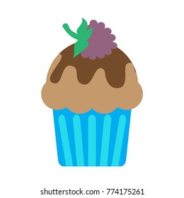 Flat color cupcake icon