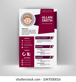 Flat Color Curriculum Vitae Design Template With avatar