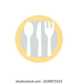 Flat color Cutlery vector icon