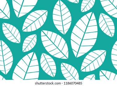 Flat color design - autumn leaves pattern background