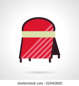Flat color design blank red sandwich board vector icon. Outdoor advertising sample. Web design elements.