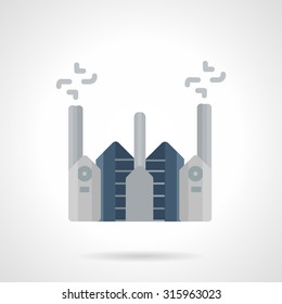 Flat color design vector icon for cement factory. Construction industry architecture. Web design element for business.