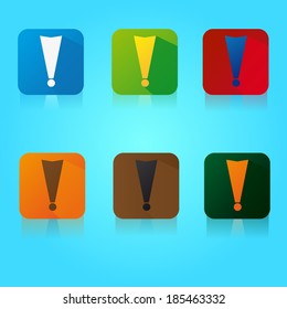 Flat Color Exclamation Mark Icon