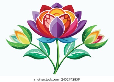 flat color flower vector art illustration