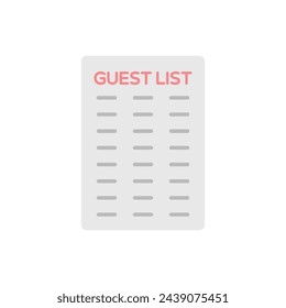 Flat color Guest List vector icon