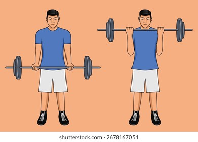 Ilustração de vetor de barbell de ginástica de cores planas