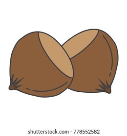 Flat color hazelnut icon