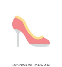 Flat color High Heels vector icon